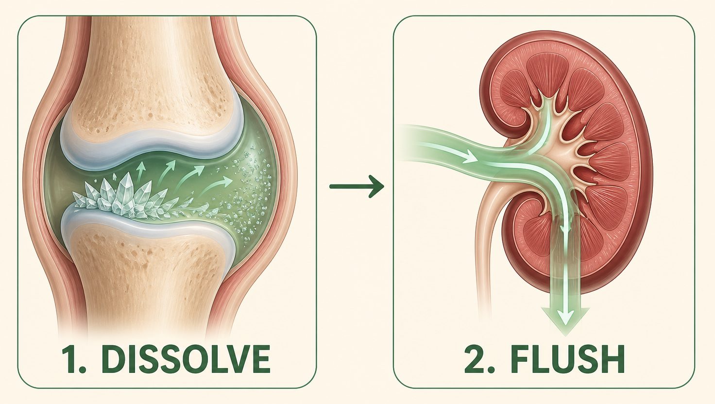Stage one dissolve, stage two flush